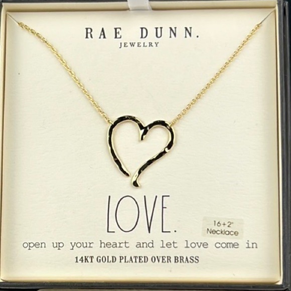Rae Dunn - Heart Yellow Gold Necklace 162 Nwt 34$